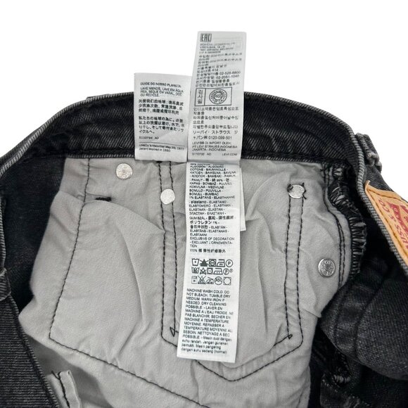 NWT Levis 501 Womens Black Cropped High Rise Straight Denim Jeans W29 L26 - Picture 8 of 11